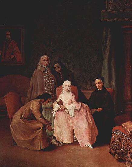 Pietro Longhi Besuch bei einer Dame oil painting image